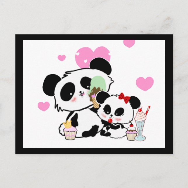 Kawaii Panda Bear Funny Niedlich Named Gifts Postkarte (Vorderseite)