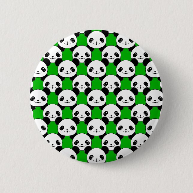 Kawaii Panda Bear Pattern Button (Vorderseite)