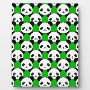 Kawaii Panda Bear Pattern Fotoplatte