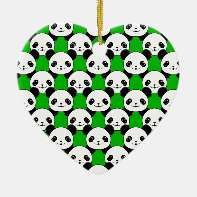 Kawaii Panda Bear Pattern Keramik Ornament (Vorne)