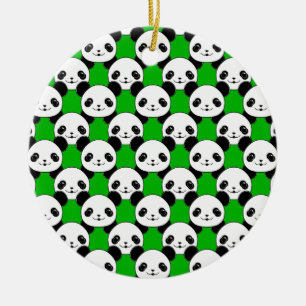 Kawaii Panda Bear Pattern Keramikornament