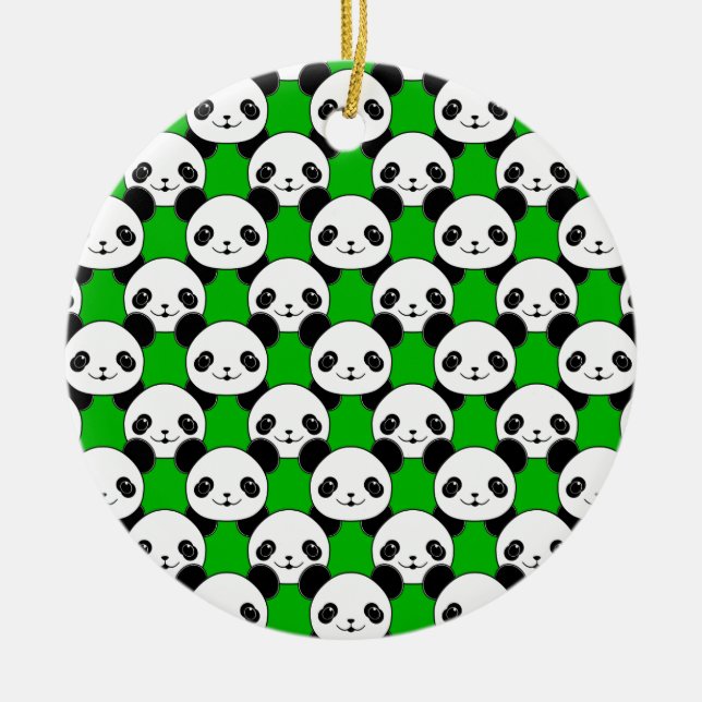 Kawaii Panda Bear Pattern Keramikornament (Vorne)