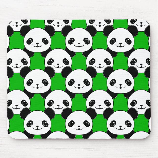Kawaii Panda Bear Pattern Mousepad (Vorne)