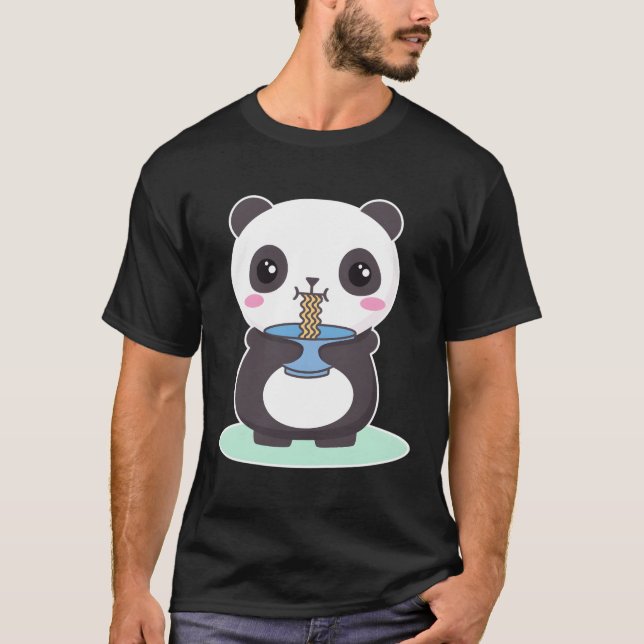 Kawaii Panda Bear Ra Noodles Sweet Japan Anime T-Shirt (Vorderseite)