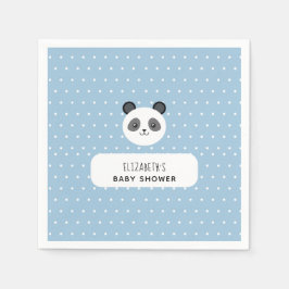 Kawaii Panda Blue Boy Baby Duschpolka Punkte Serviette