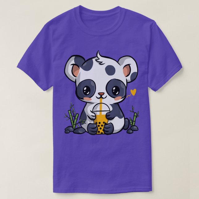 Kawaii Panda Boba Bubble Tea Drinker Anime Gift Gi T-Shirt (Design vorne)