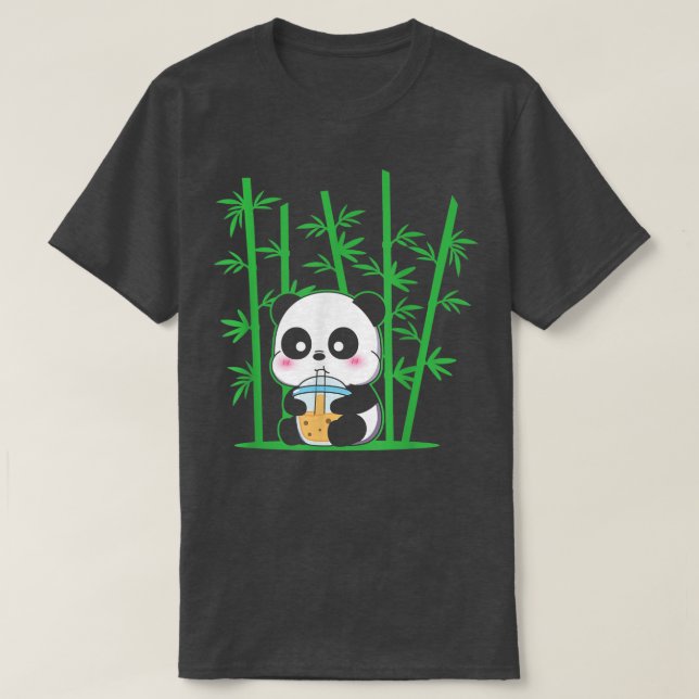 Kawaii Panda Bubble Tea Boba Tea Niedlich Panda T-Shirt (Design vorne)