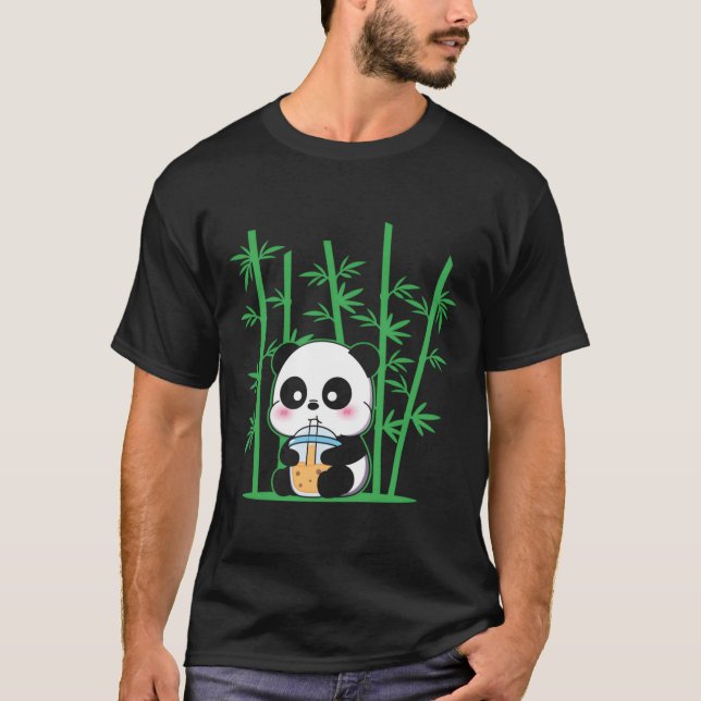 Kawaii Panda Bubble Tea Boba Tea Panda T-Shirt (Vorderseite)