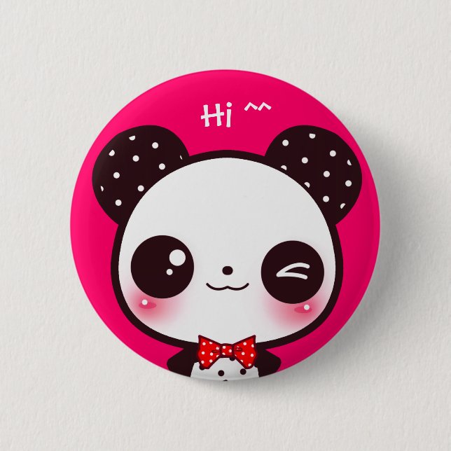 Kawaii Panda Button (Vorderseite)