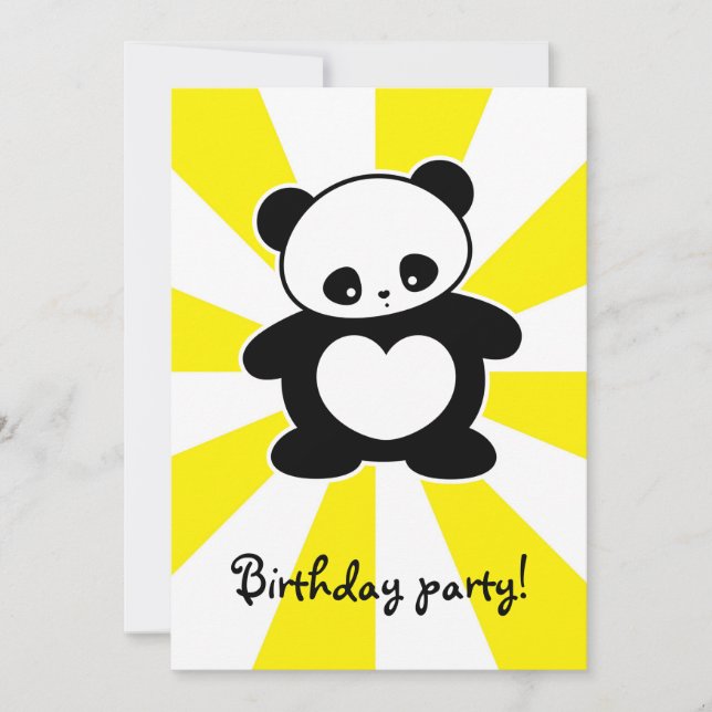 Kawaii Panda Einladung (Vorderseite)