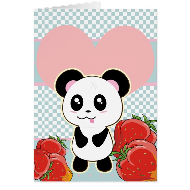 Kawaii Panda Erdbeeren niedlich (Vorne)