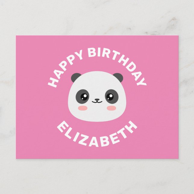 Kawaii Panda Feiertagspostkarte (Vorderseite)