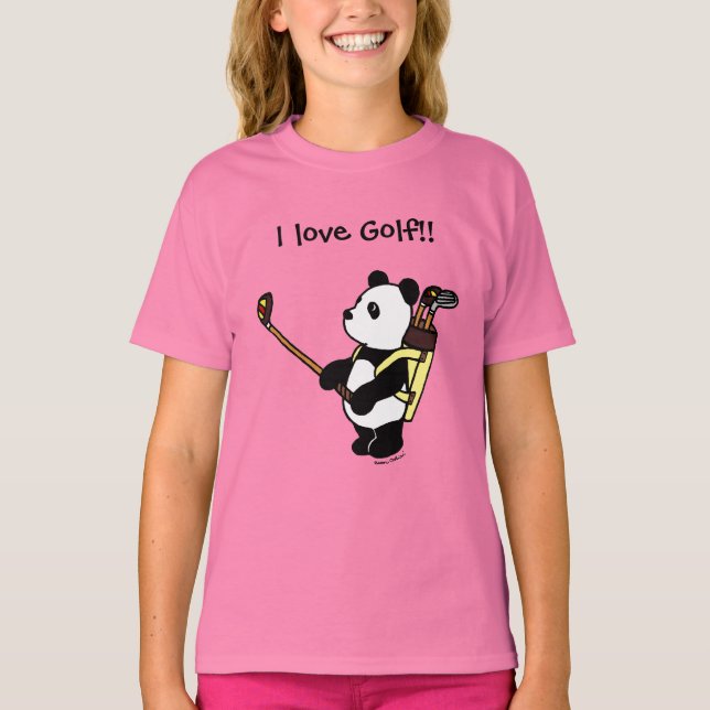 Kawaii Panda Golfer T-Shirt (Vorderseite)