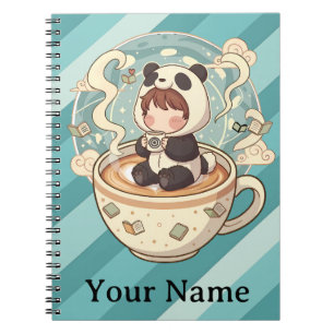 Kawaii Panda Kaffee-Studien-Spiralblock Notizblock