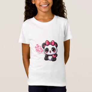 Kawaii-Panda-Kind-T-Shirt mit rosa Schleife – Ador T-Shirt