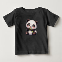 Kawaii Panda mit Bambus | Unisex-Kinder-Grafik-T-S