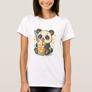 Kawaii Panda mit Vanilla Frappuccino - Niedliches T-Shirt