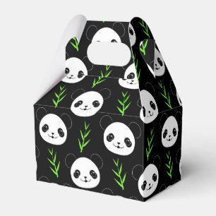 Kawaii Panda Muster Bamboo in Schwarz-weiß grün Geschenkschachtel