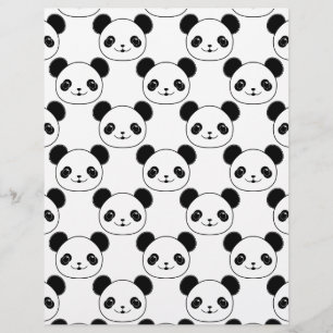 Kawaii Panda Muster in Schwarzweiß