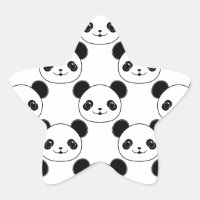 Kawaii Panda Muster in Schwarzweiß