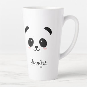 Kawaii Panda niedlich Schwarz-weiß personalisiert Milchtasse