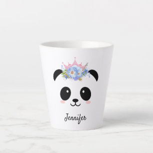 Kawaii Panda niedliche Blumenkönigin personalisier Milchtasse