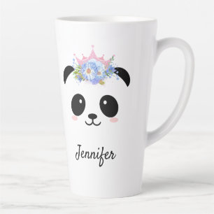 Kawaii Panda niedliche Blumenkönigin personalisier Milchtasse
