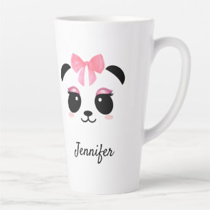 Kawaii Panda niedliche Wimpern personalisiert Milchtasse