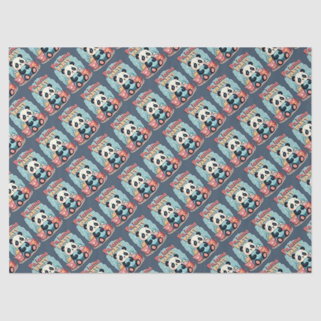 Kawaii Panda Pajama Party Cosy Sleepover Ästhetik Seidenpapier (Vorderseite)