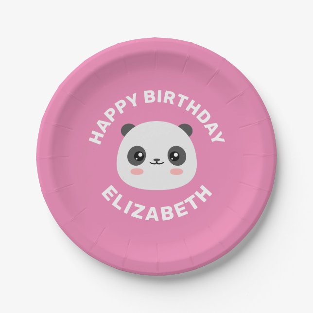 Kawaii Panda Pappteller (Vorderseite)