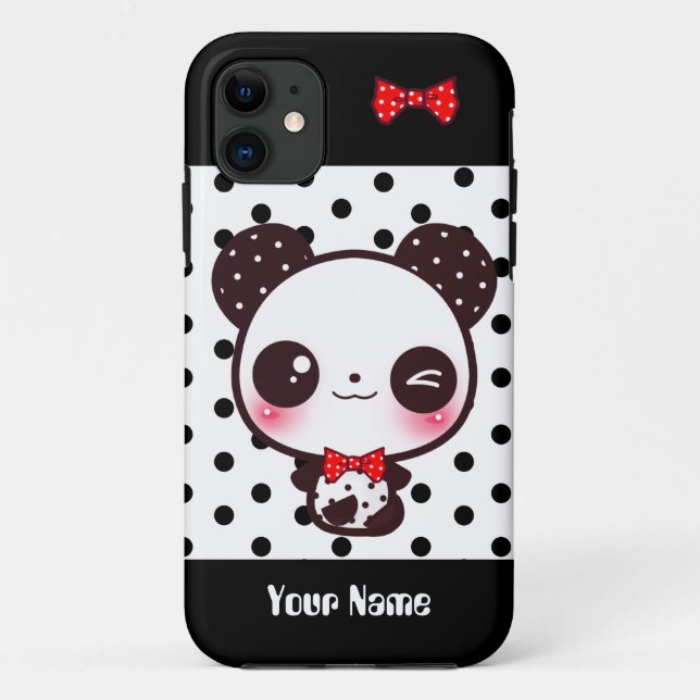 Kawaii Panda - personalisiert Case-Mate iPhone Hülle (Rückseite)