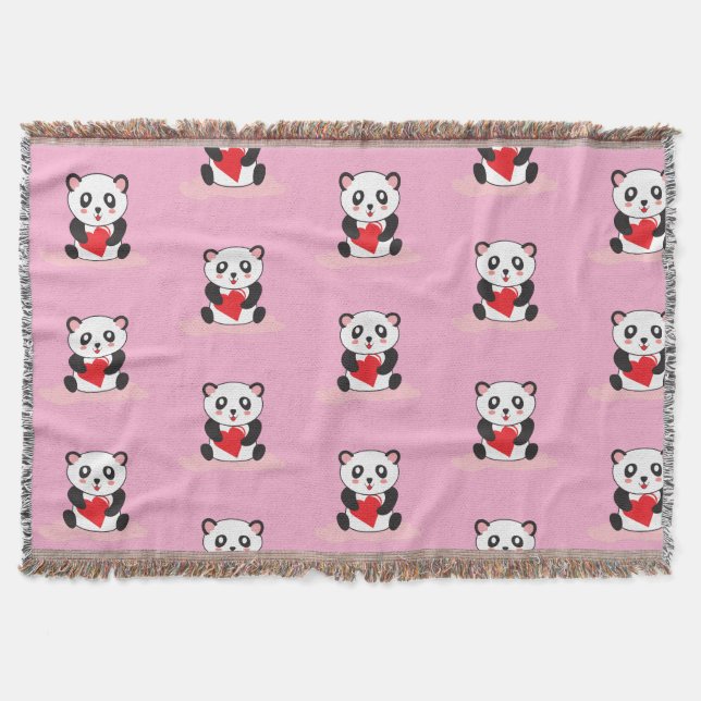 Kawaii Panda Plush Blanket für Kinder Decke (Vorderseite)