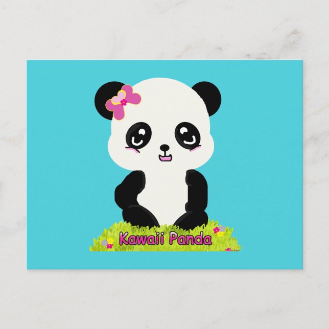 Kawaii Panda Postcard Postkarte (Vorderseite)