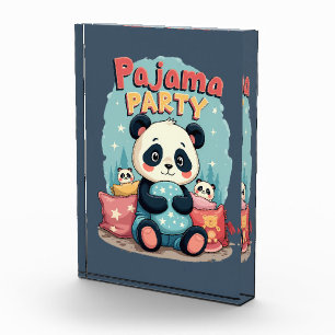 Kawaii Panda Pyjama-Party Kuschelige Übernachtung Fotoblock