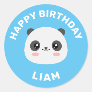 Kawaii Panda Runder Aufkleber