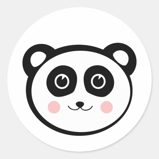 Kawaii Panda Runder Aufkleber (Vorderseite)