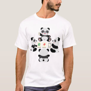 Kawaii Panda spielt Mahjong T-Shirt