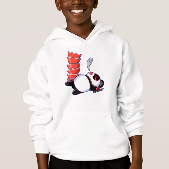 Kawaii Panda und Ramen Bowls Hoodie (Vorderseite)
