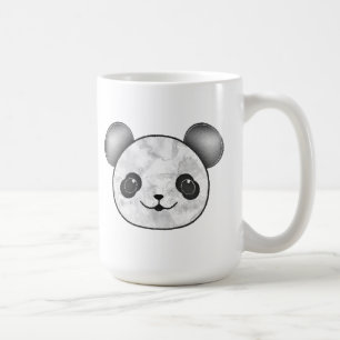 Kawaii Panda Zeichnend in Schwarzweiß Kaffeetasse