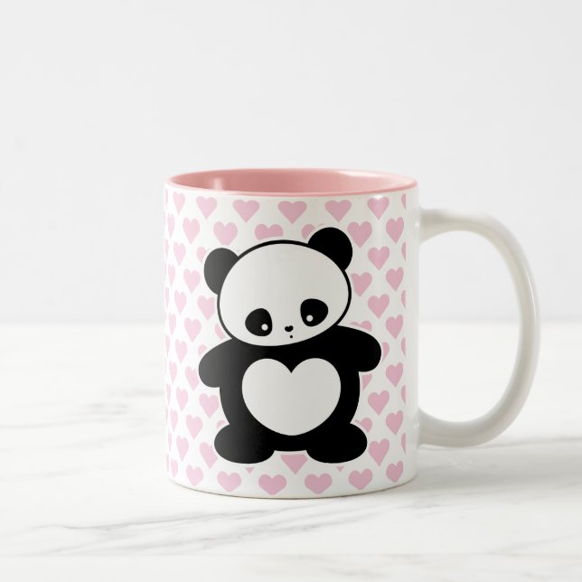 Kawaii Panda Zweifarbige Tasse (Rechts)