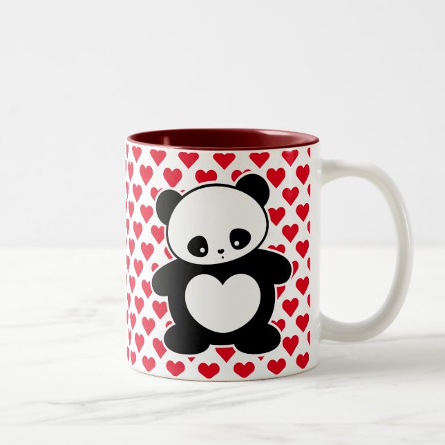 Kawaii Panda Zweifarbige Tasse (Rechts)