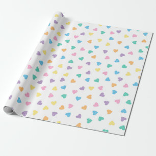 Kawaii Pastel Candy Hearts Geschenkpapier