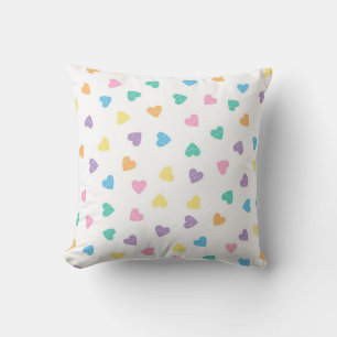 Kawaii Pastel Candy Hearts Kissen