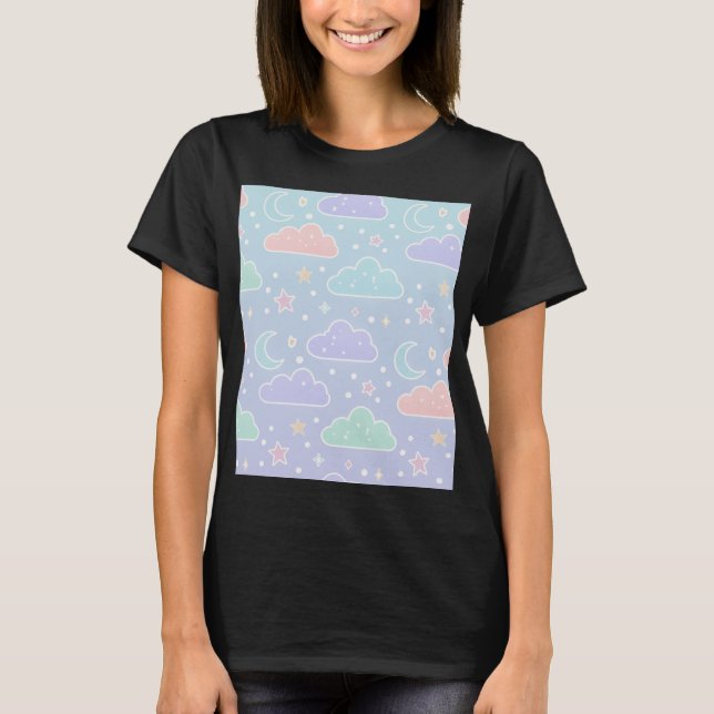 Kawaii Pastel Clouds Aesthetic T-Shirt (Vorderseite)