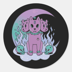Kawaii Pastel Colors Gothic Niedlich Goth Dogs Cla Runder Aufkleber