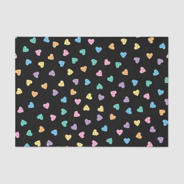 Kawaii Pastel Goth Candy Hearts Seidenpapier (Vorderseite)