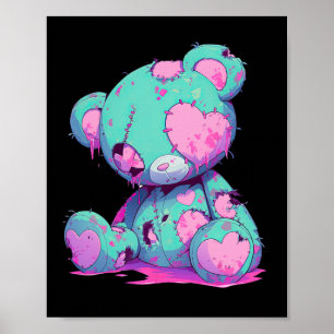Kawaii Pastel Goth Creepy Niedlich Witchy Zombie B Poster