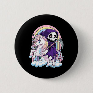 Kawaii Pastel Goth Niedlich Halloween Grim Sensenm Button
