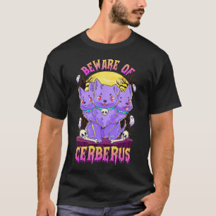 Kawaii Pastel Goth Niedliche Creepy 3-köpfige Dog  T-Shirt