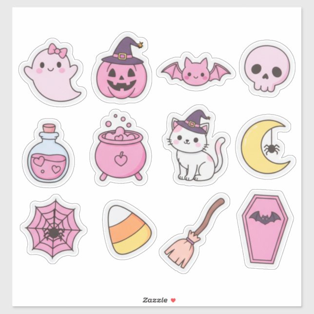 Kawaii Pastel Halloween Magic Sticker Pack (Blatt)